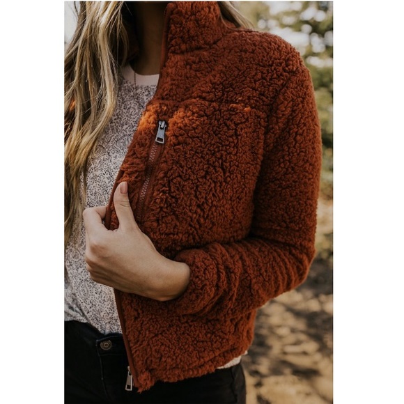 Roolee Zip Up Chocolate Teddy Jacket - Picture 5 of 7